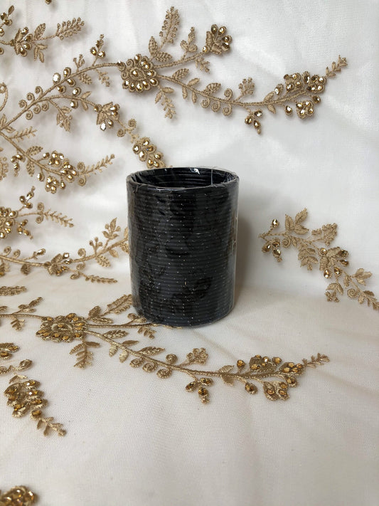 'Black' Glitter Bangle Pack