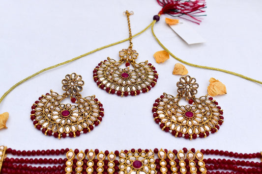 ‘Sonali’ Choker Set - Maroon
