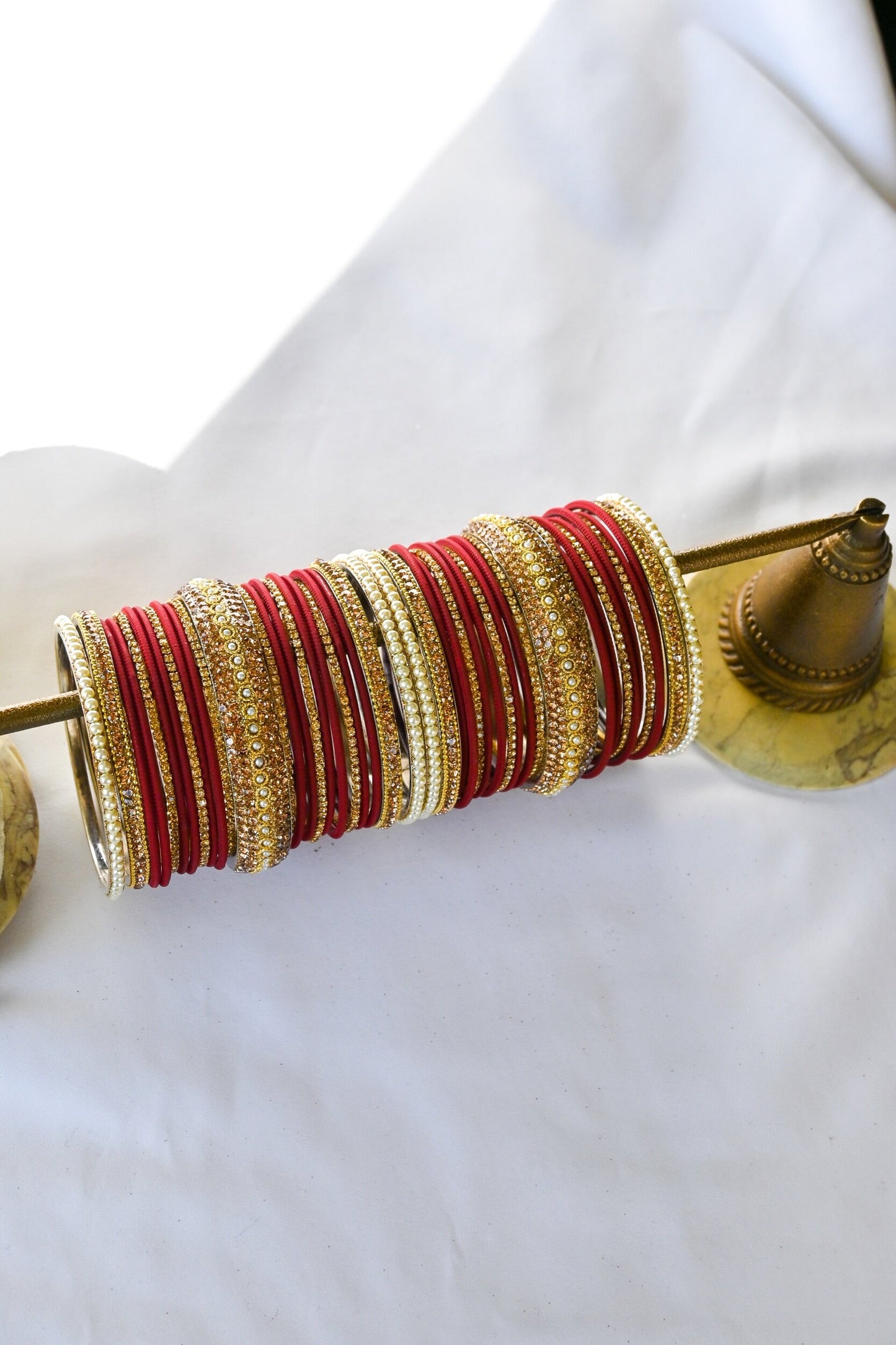 ‘Stargazing’ Bangle Set - Maroon
