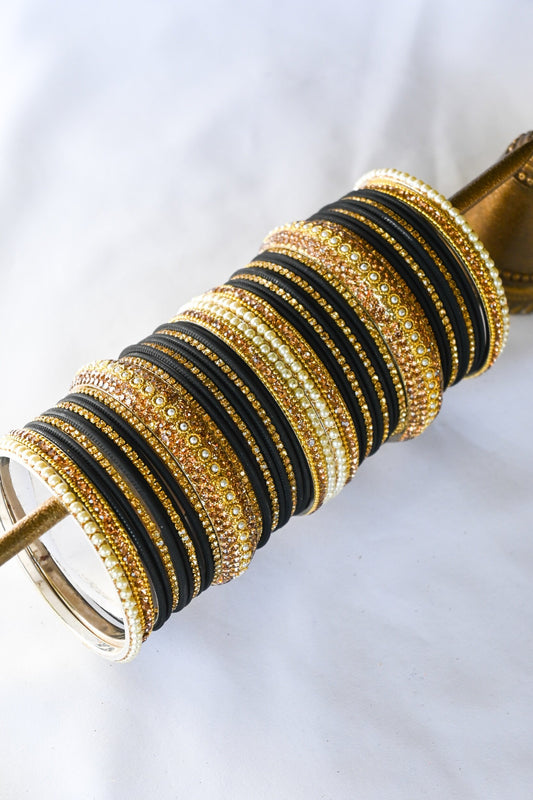 ‘Stargazing’ Bangle Set - Black