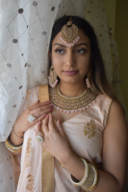 ‘Alaya’ Polki Full Set - Pink