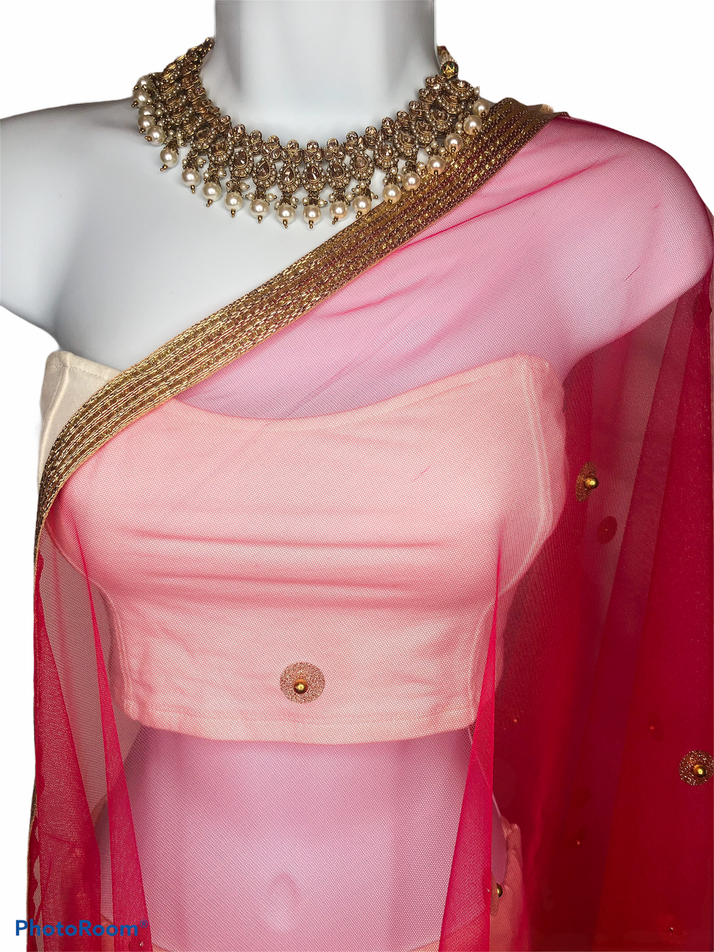 Hot Pink Net Dupatta