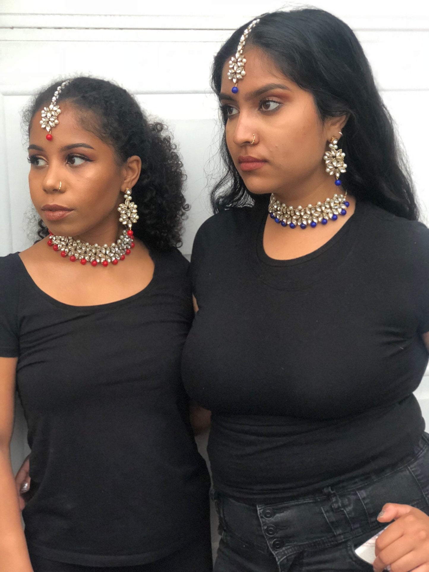 'Kyra' Kundan Choker Set - Blue