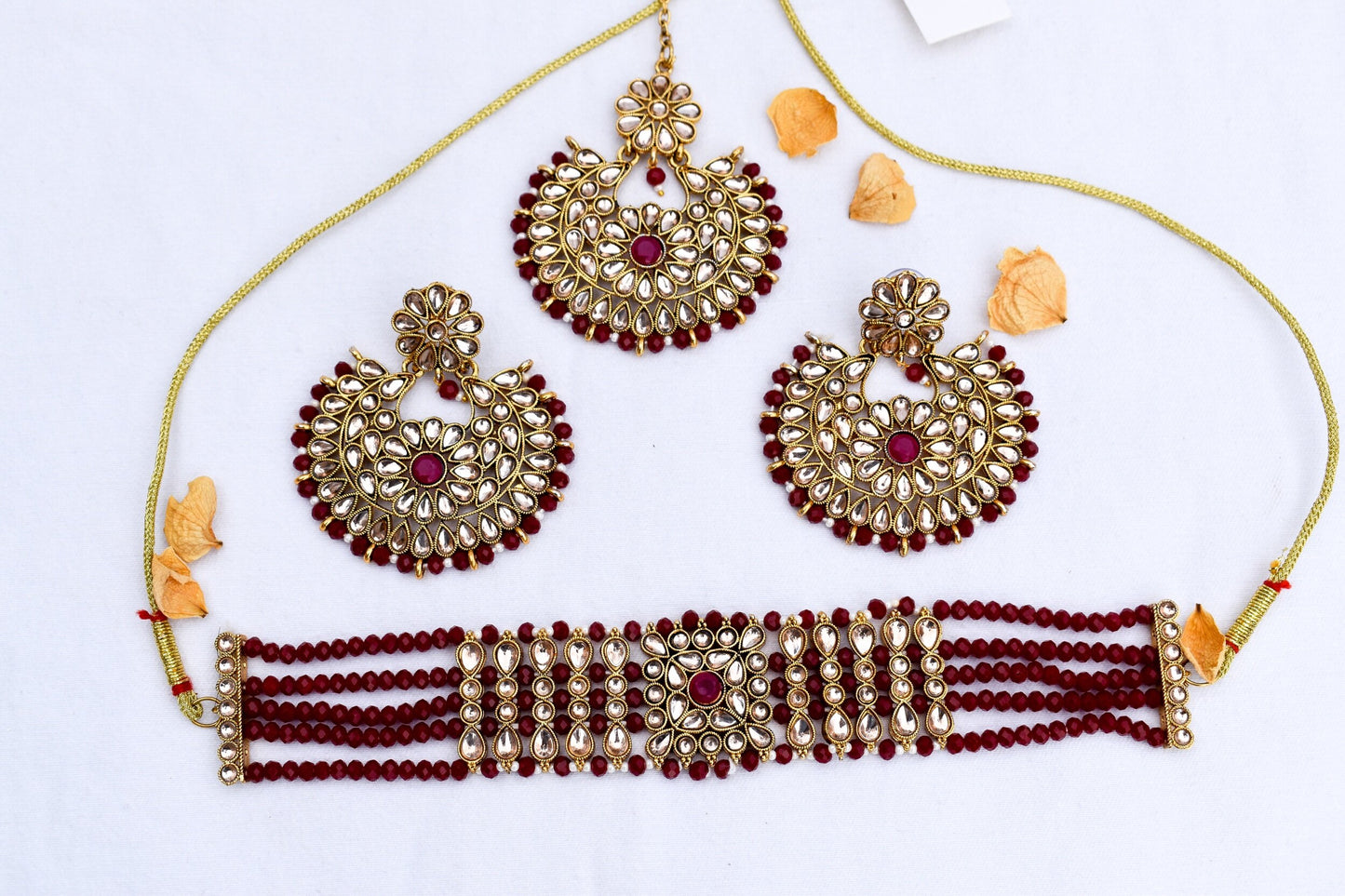 ‘Sonali’ Choker Set - Maroon