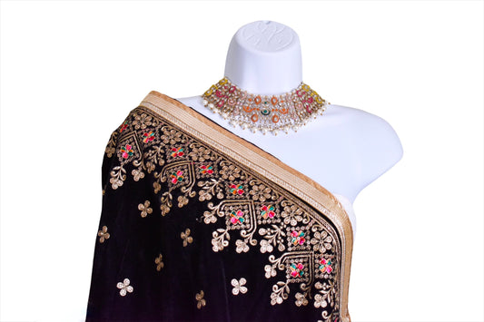 ‘Flower Power’ Velvet Shawl