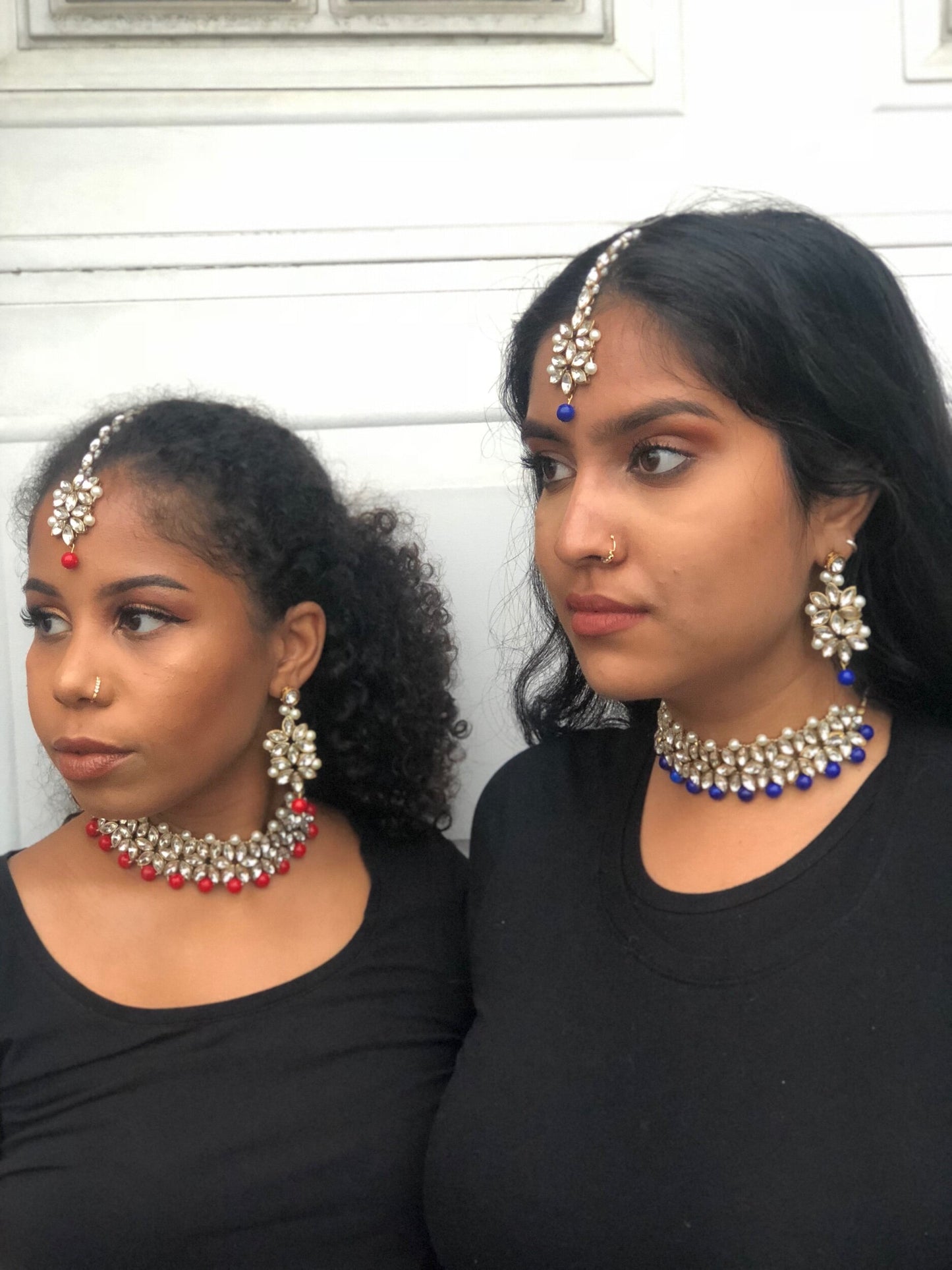'Kyra' Kundan Choker Set - Blue