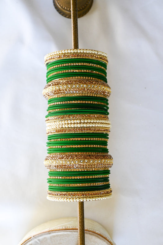 ‘Stargazing’ Bangle Set - Emerald Green
