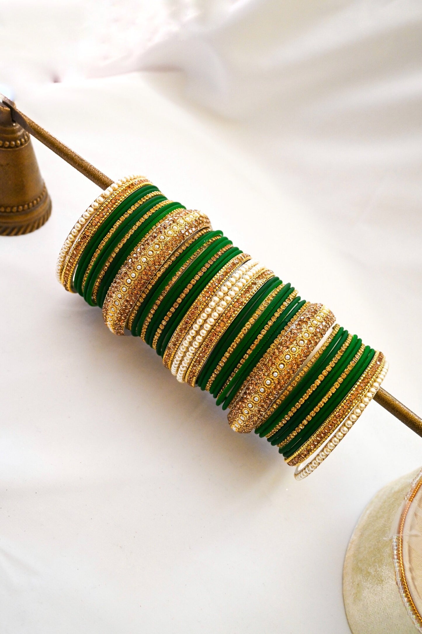 ‘Stargazing’ Bangle Set - Emerald Green
