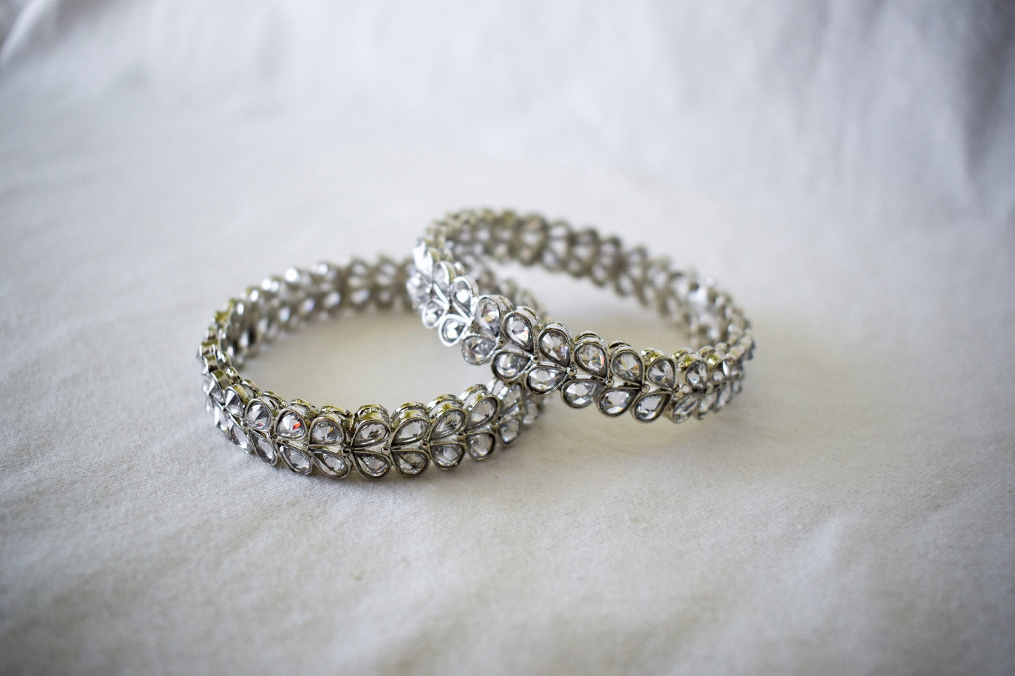 ‘Silver Leaf’ Polki Bangles