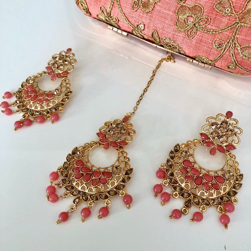 ‘Naina’ Tikka Set - Pink