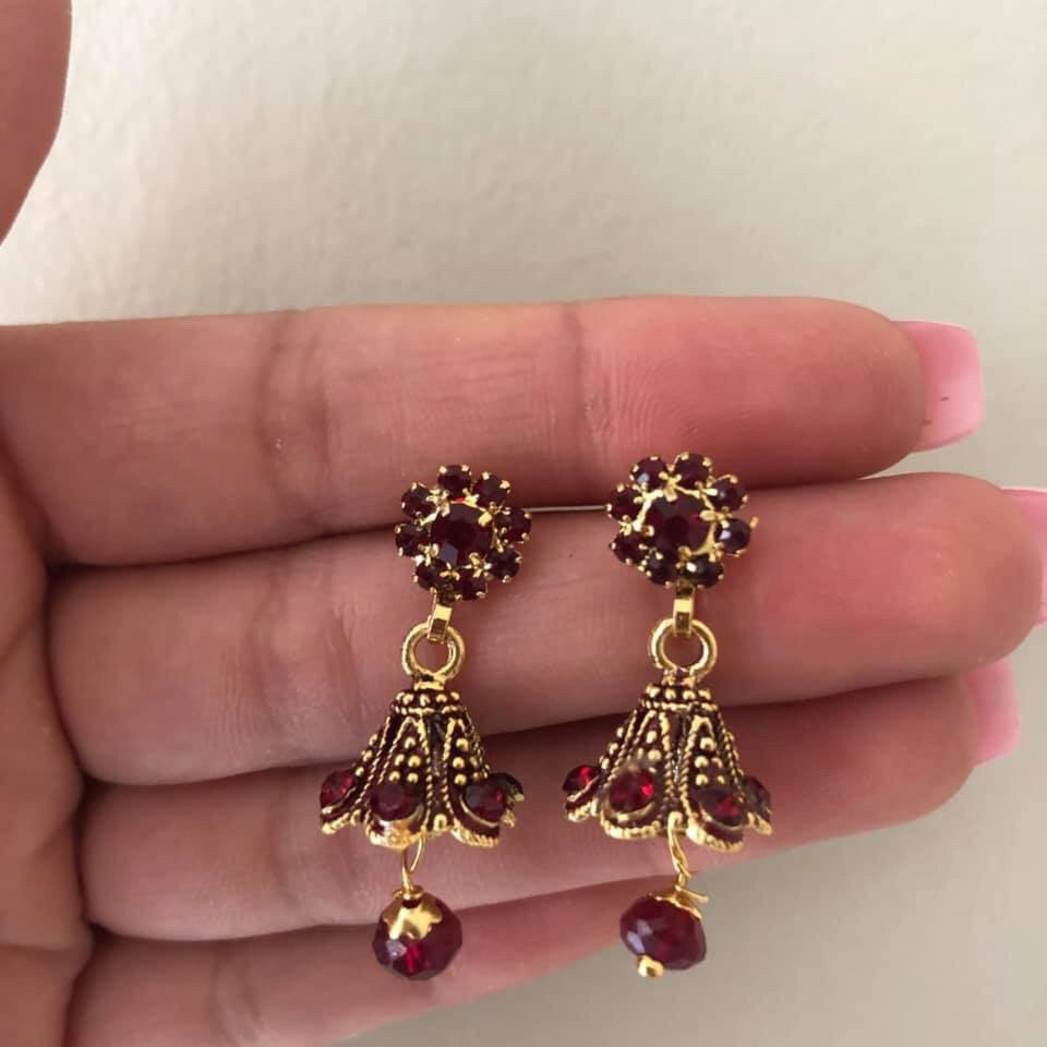 Small Jhumkis - Maroon