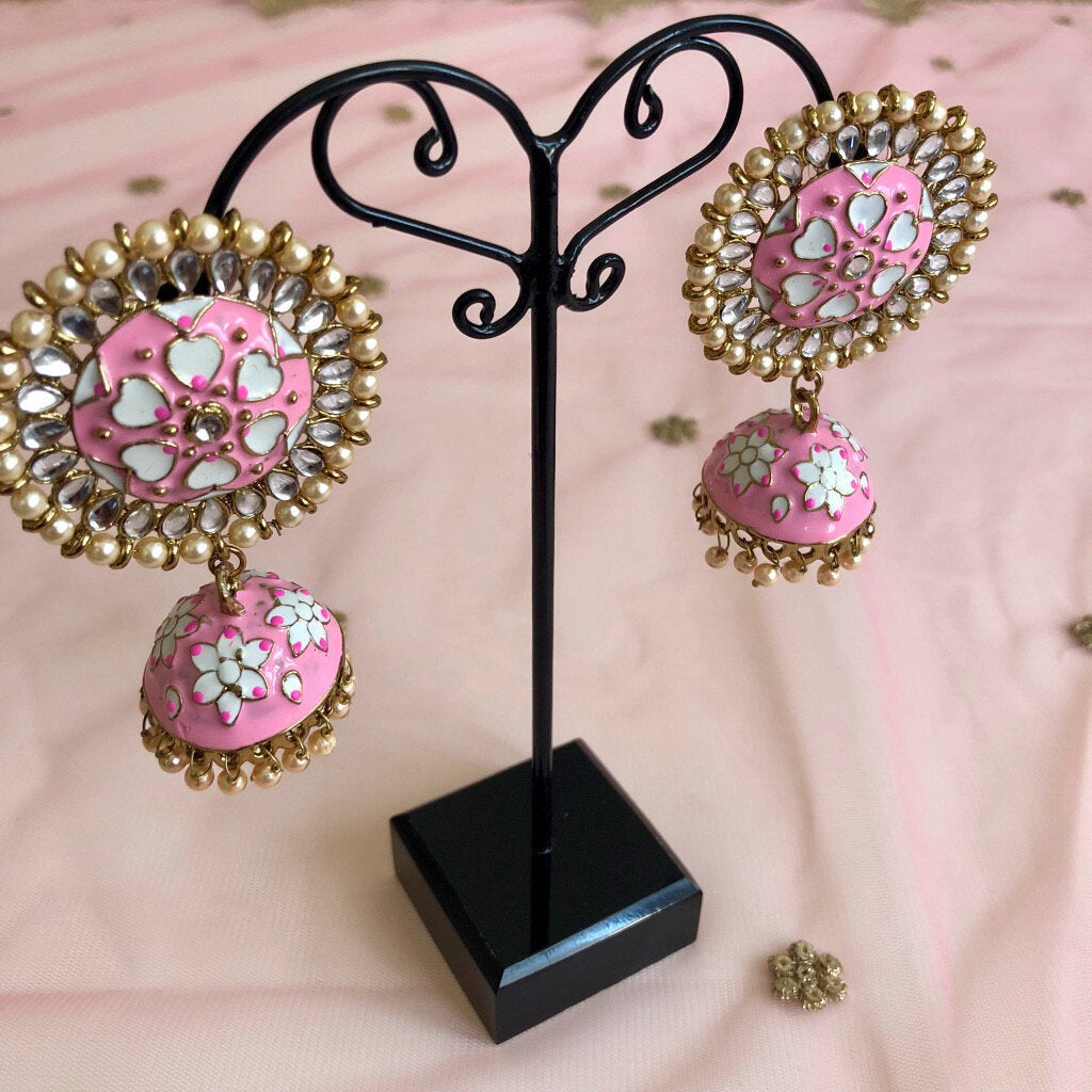 'Meera' Painted Meenakari Earrings