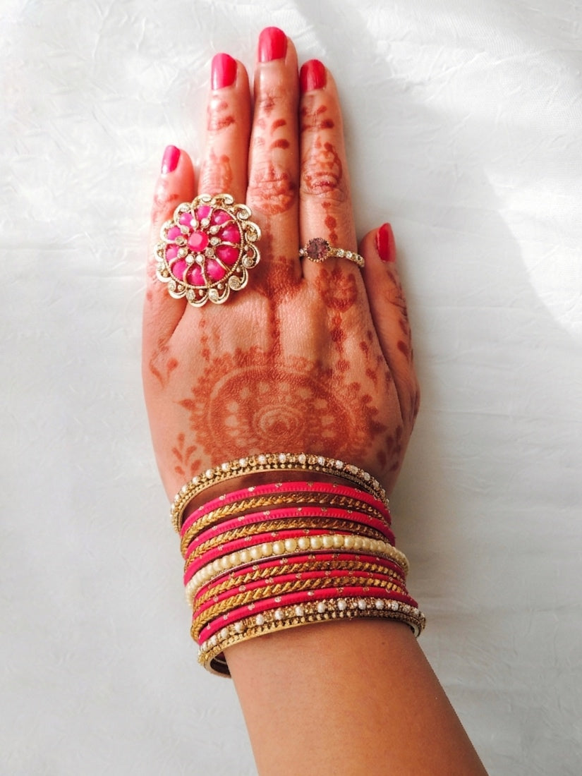 ‘Liliana’ Bangle Stack - Hot Pink