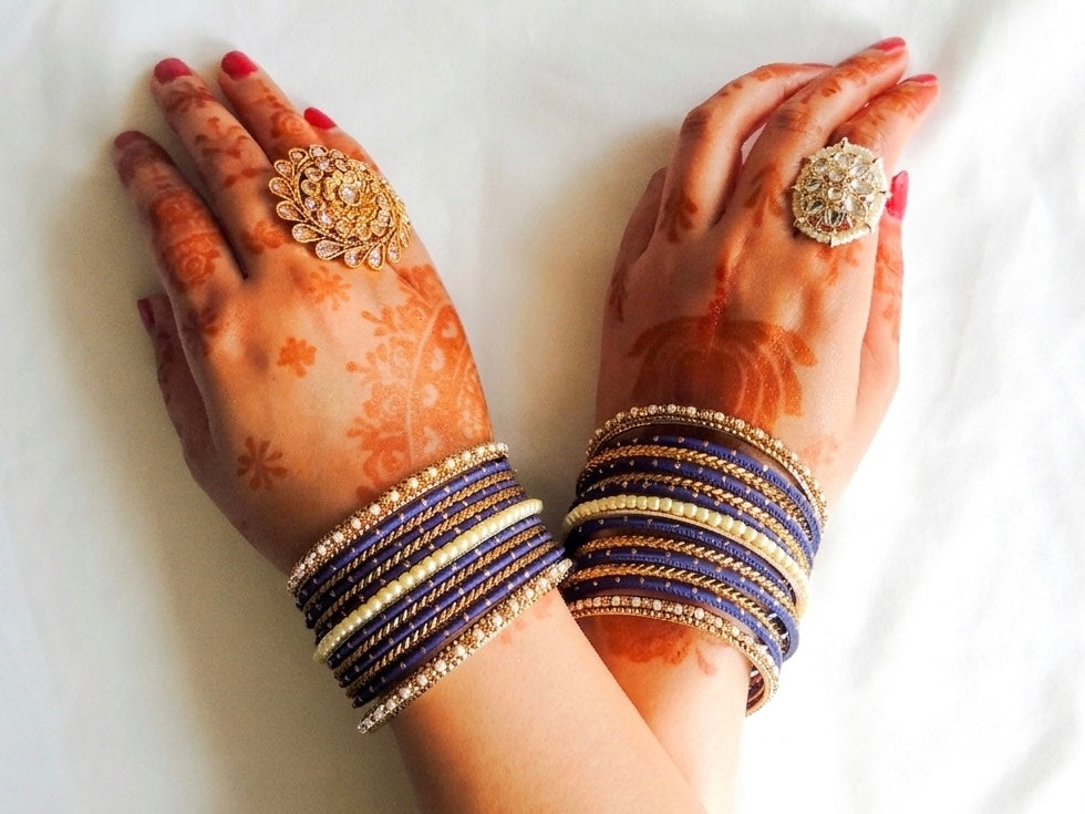 ‘Liliana’ Bangle Stack - Dark Blue