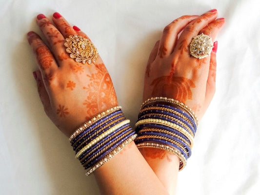 ‘Liliana’ Bangle Stack - Dark Blue
