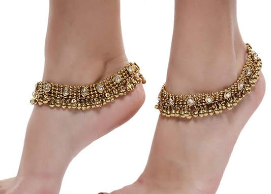 Kundan and Beaded Anklets