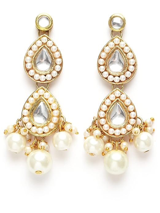 Pearl and Drop Kundan Studded Choker Necklace Set