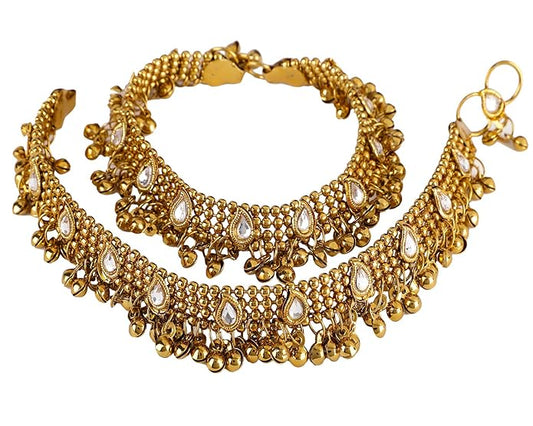 Kundan and Beaded Anklets