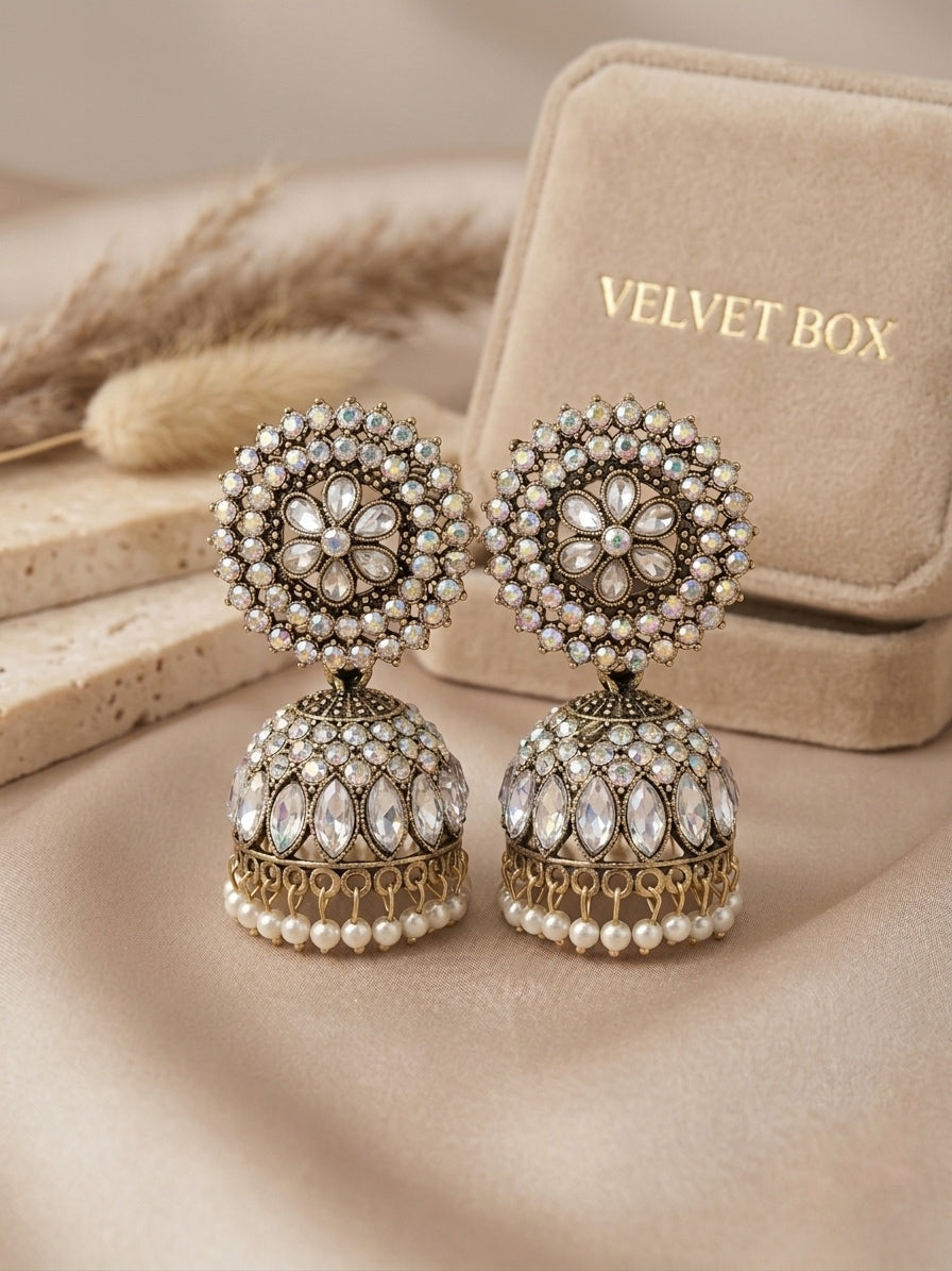 Starlight Jhumkis - Silver