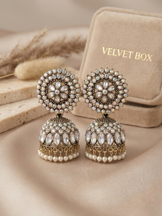 Starlight Jhumkis - Silver