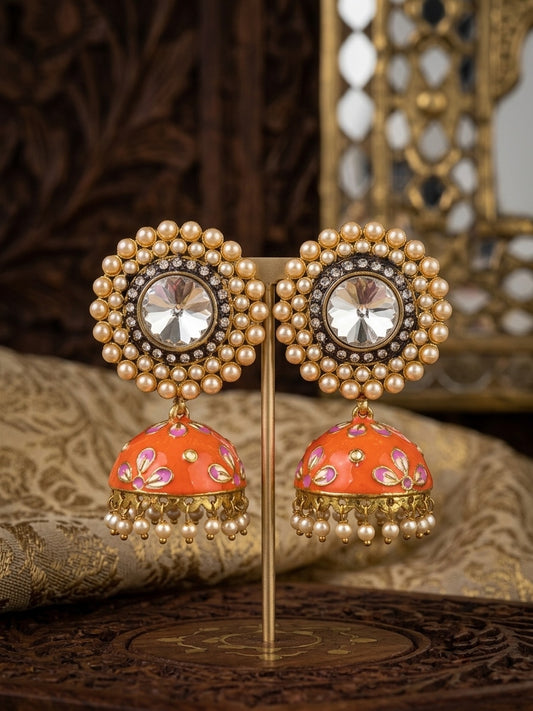 ‘Gulzar’ Meenakari Jhumkis