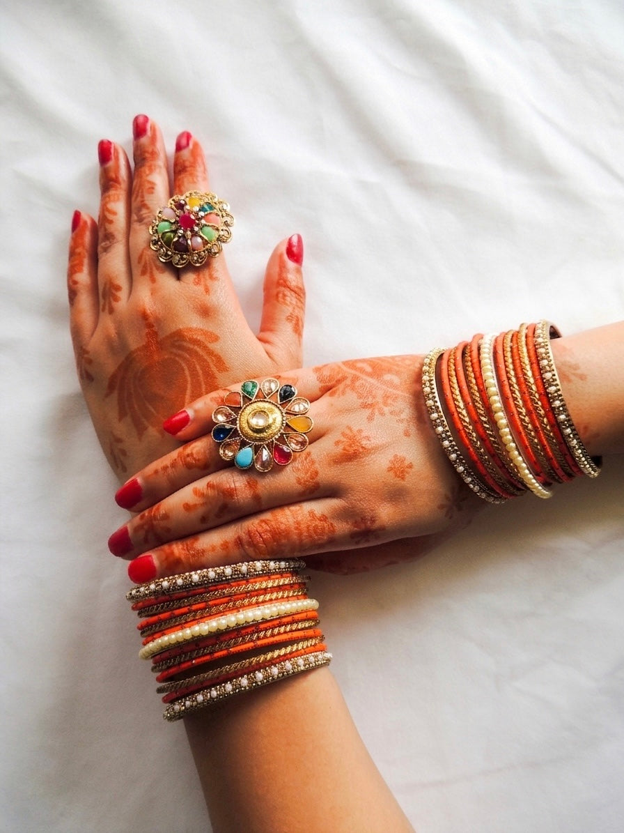 ‘Liliana’ Bangle Stack - Orange