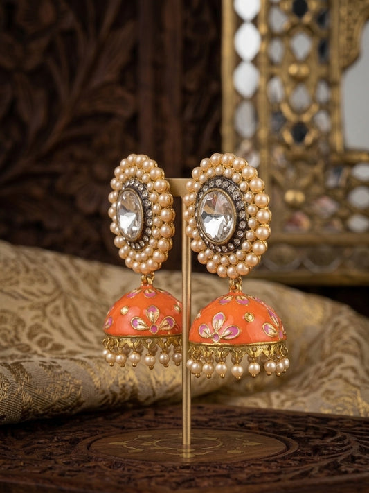 ‘Gulzar’ Meenakari Jhumkis