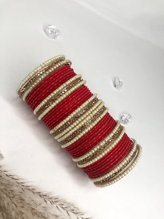 'Rouge Red' Bangle Set