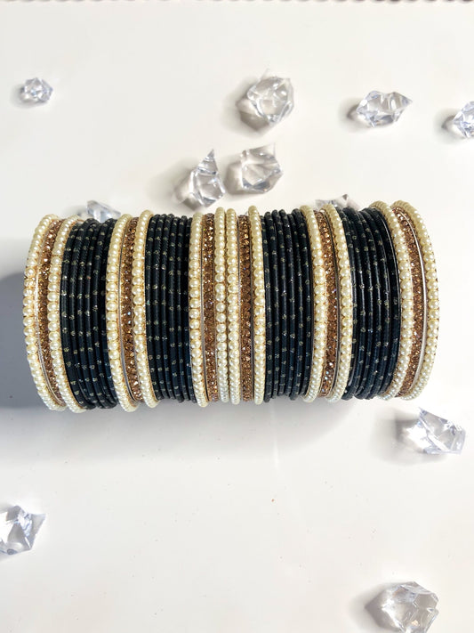 'Midnight Black' Bangle Set