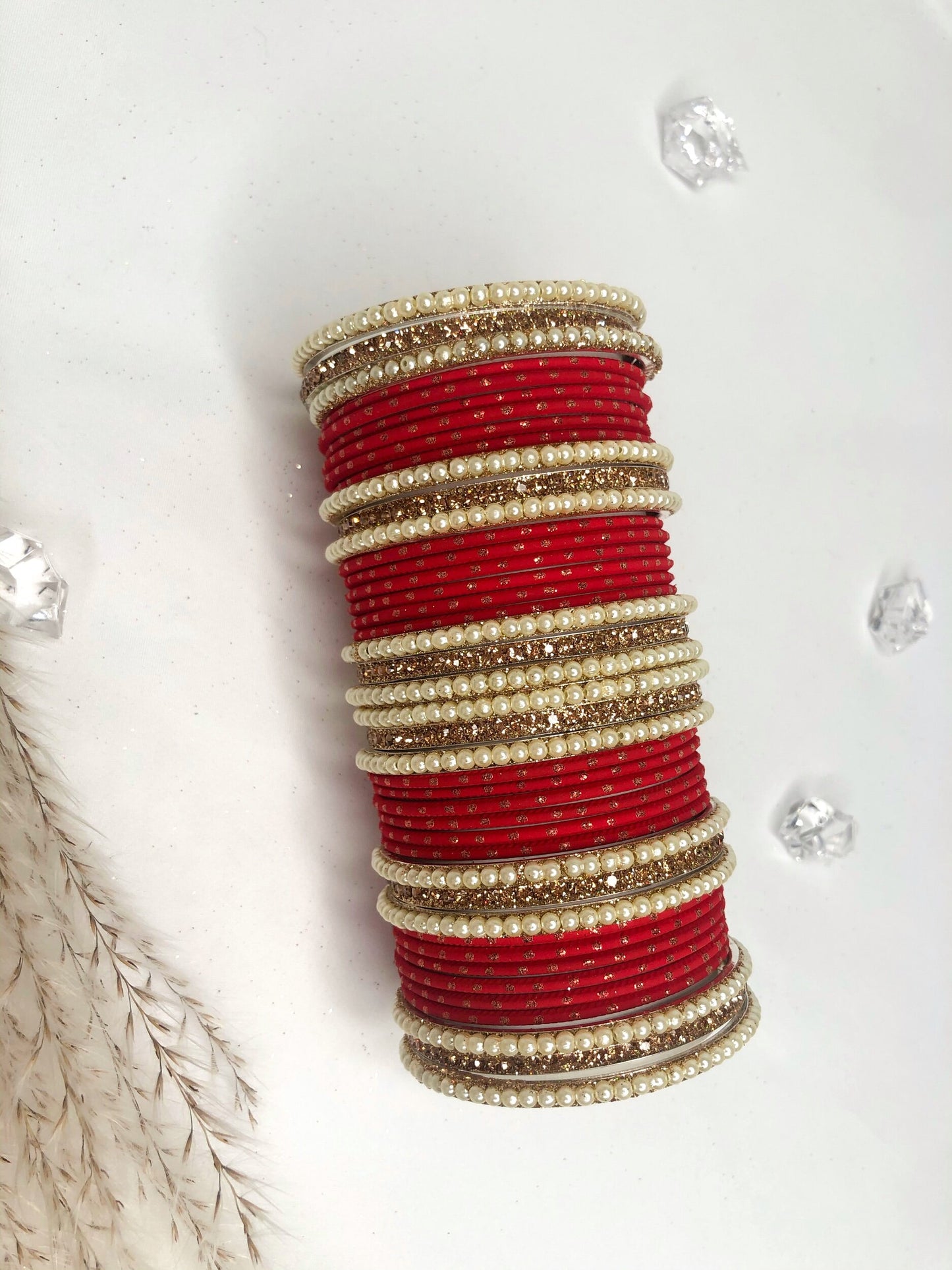 'Rouge Red' Bangle Set