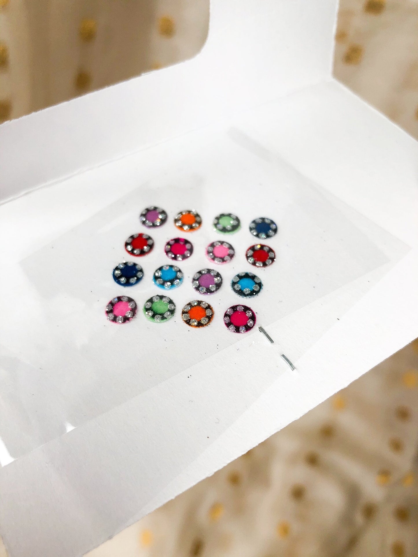 Assorted Multicolour Bindis Small 16 Pack