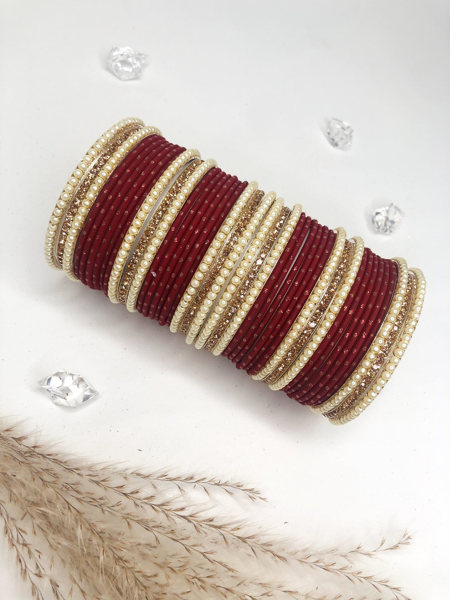 'Maroon Marvel' Bangle Set