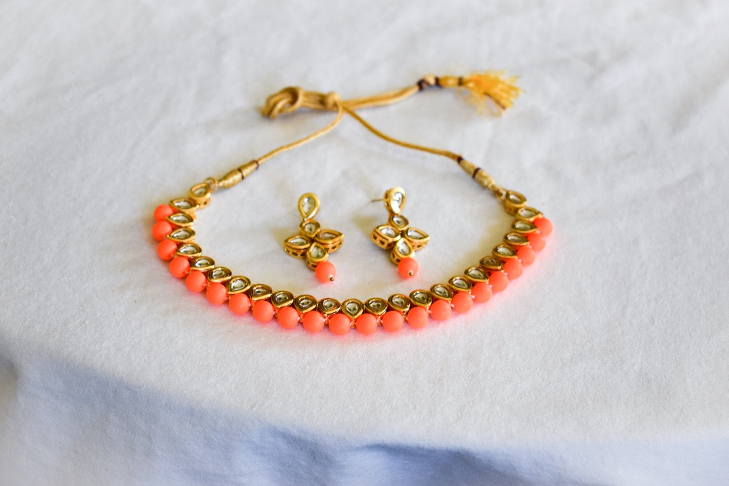 ‘Passionate’ Kundan Set - Orange