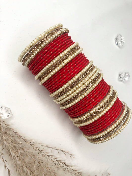 'Rouge Red' Bangle Set