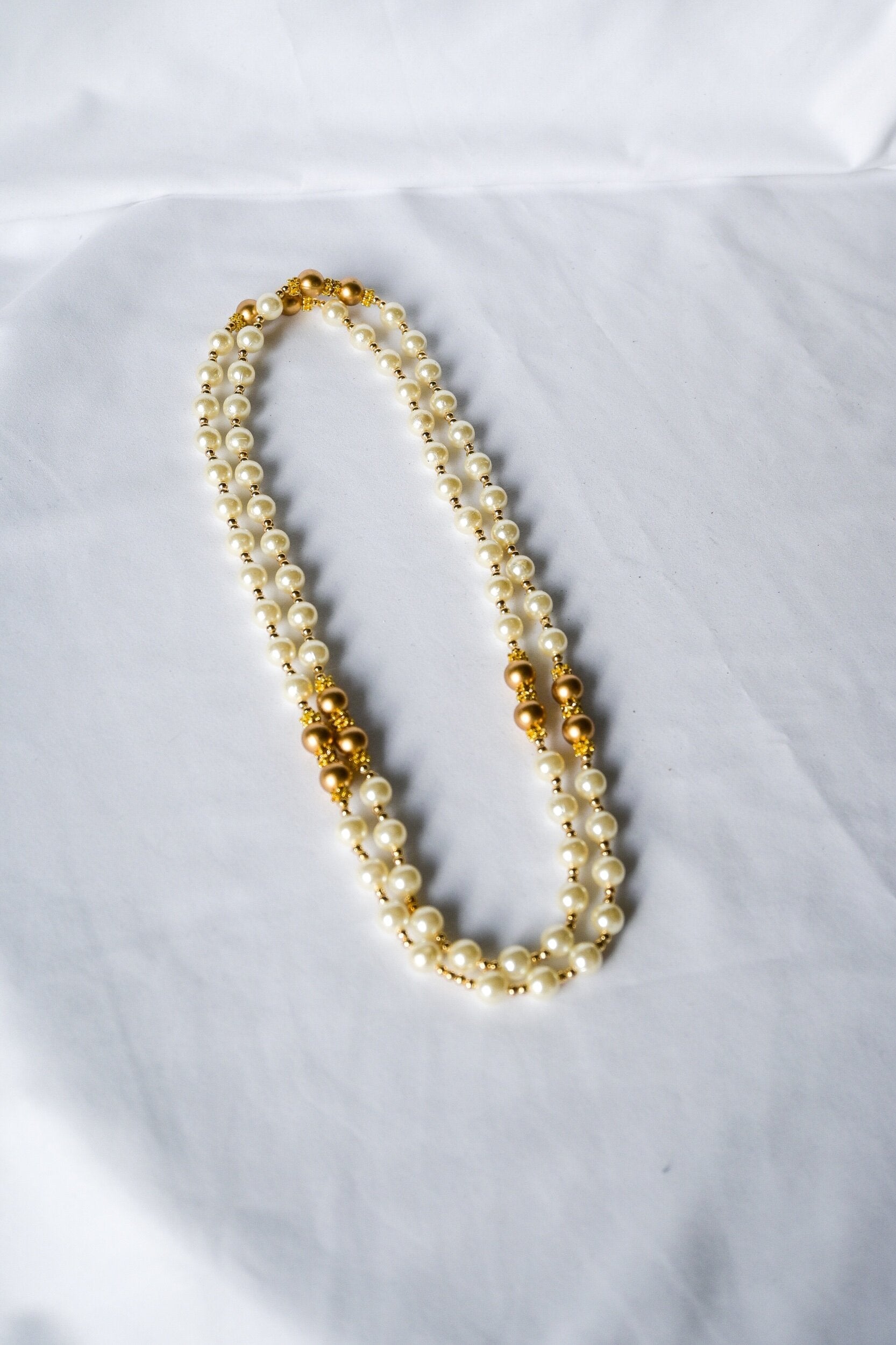 Vintage Napier Long Faux Pearl Necklace – Lady Slippers