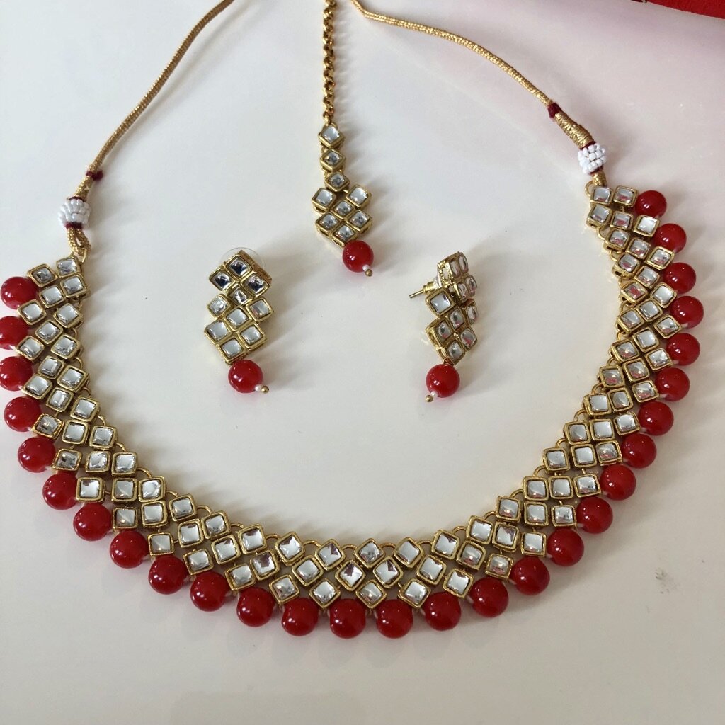 Red Kundan Full Set